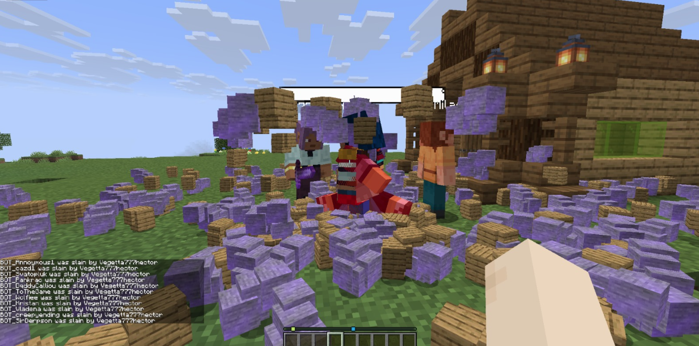 Extreme entity stress test. After eliminating 400 bot players, more than 400,000 dropped item entities remained on the ground simultaneously. Despite the enormous entity count, LionSpigot remained online without crashing, demonstrating its resilience under extreme conditions.